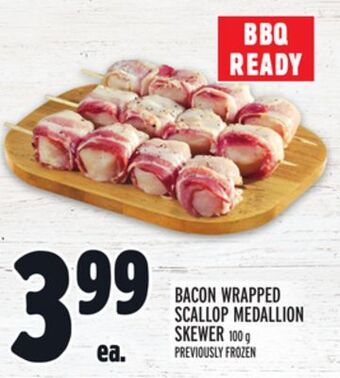 Metro Bacon wrapped scallop medallion skewer offer