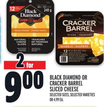Metro Black diamond or cracker barrel sliced cheese offer