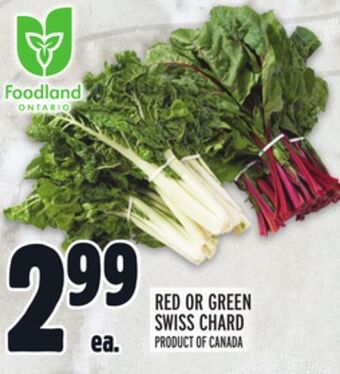 Metro Red or green swiss chard offer