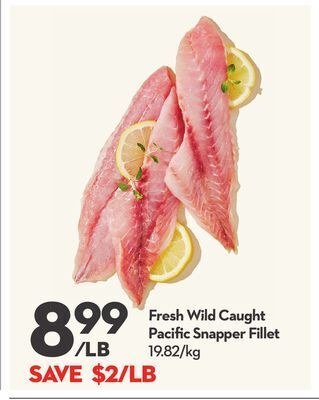 Longo's Fresh wild caught pacific snapper fillet offer