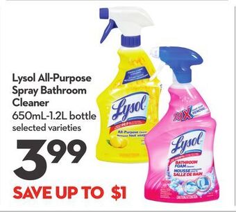 Longo's Lysol all-purpose spray bathroom cleaner offer
