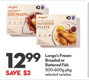 Longo's Longo's frozen breaded or battered fish offer