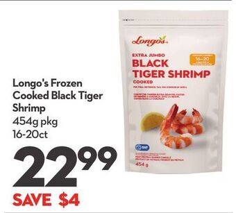 Longo's Longo's frozen cooked black tiger shrimp offer