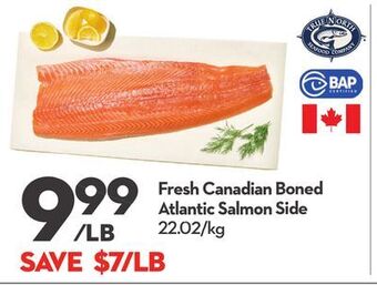 Longo's Fresh canadian boned atlantic salmon side offer
