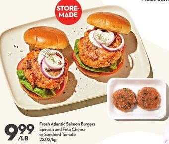 Longo's Fresh atlantic salmon burgers offer