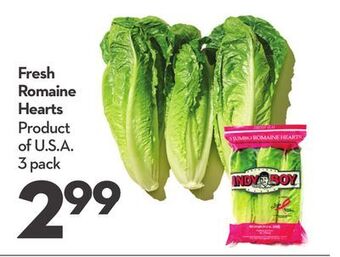 Longo's Fresh romaine hearts offer