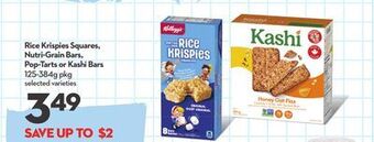 Longo's Rice krispies squares, nutri-grain bars, pop-tarts or kashi bars 125-384g pkg selected varieties rice krispies squares® origi offer