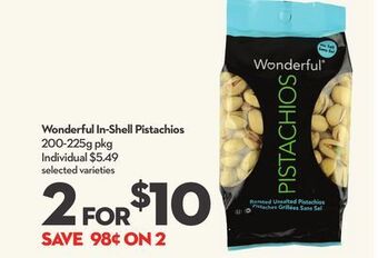 Longo's Wonderful in-shell pistachios offer