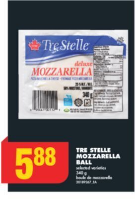No Frills Tre stelle mozzarella ball, 340 g offer