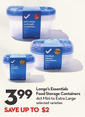 Longo's Longo's essentials food storage containers offer