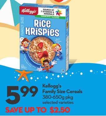 Longo's Kellogg's family size cereals offer