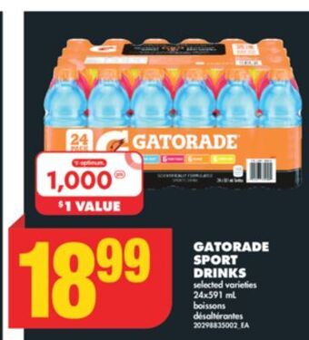 No Frills Gatorade sport drinks, 24x591 ml offer