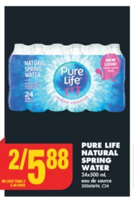 No Frills Pure life natural water, 24x500 ml offer