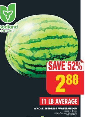 No Frills Whole seedless watermelon offer