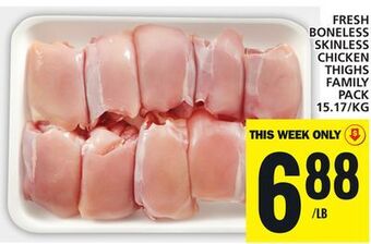 Food Basics Fresh boneless skinless chicken thighs offer