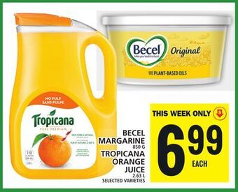 Food Basics Becel margarine or tropicana orange juice offer