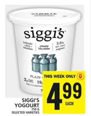 Food Basics Siggi's yogourt offer