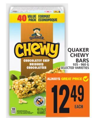 Food Basics Quaker chewy bars offer