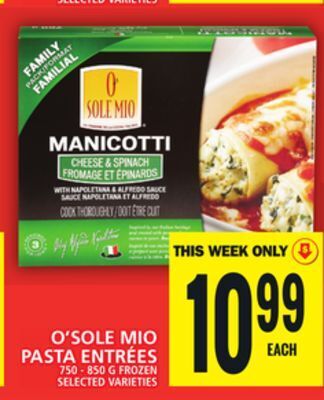 Food Basics O'sole mio pasta entrées offer