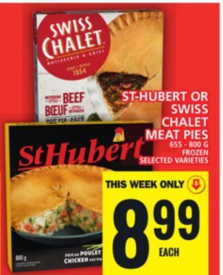 Food Basics St-hubert or swiss chalet meat pies offer