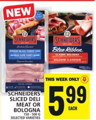 Food Basics Schneiders sliced deli meat or bologna offer