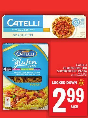 Food Basics Catelli gluten free or supergreens pasta offer