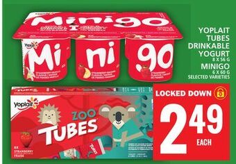 Food Basics Yoplait tubes drinkable yogurt or minigo offer