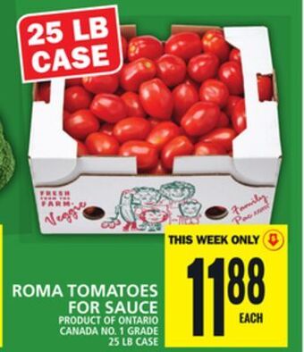 Food Basics Roma tomatoes for sauce offer