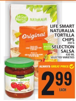 Food Basics Life smart naturalia tortilla chips or selection salsa offer