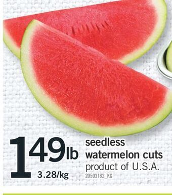 Fortinos Seedless watermelon cuts offer