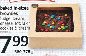 Fortinos Baked in store brownies, 680-775 g offer
