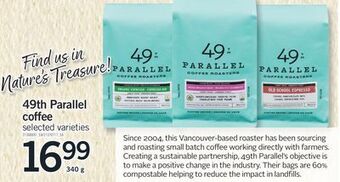 Fortinos 49th parallel coffee, 340 g offer