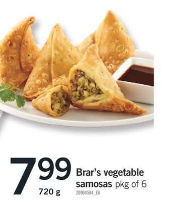 Fortinos Brar's vegetable samosas, 720 g offer