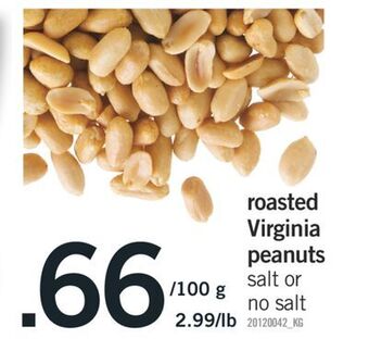 Fortinos Roasted virginia peanuts offer