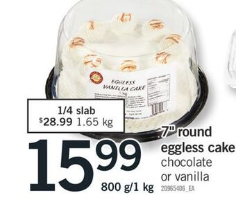 Fortinos 7 round eggless cake offer