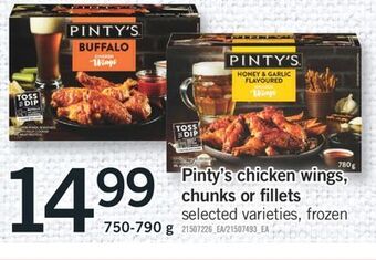 Fortinos Pinty's chicken wings, chunks or fillets, 750-790 g offer