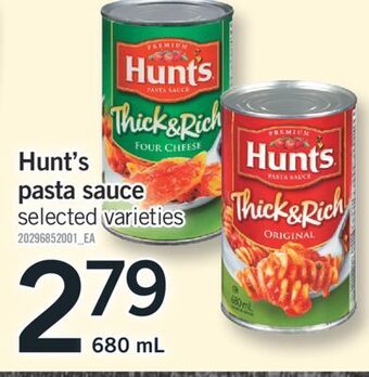 Fortinos Hunt's pasta sauce, 680 ml offer
