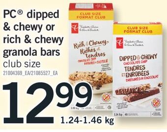 Fortinos Pc® dipped & chewy or rich & chewy granola bars, 1.24-1.46 kg offer