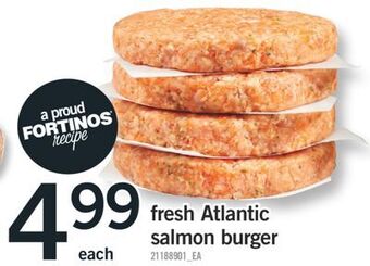 Fortinos Fresh atlantic salmon burger offer