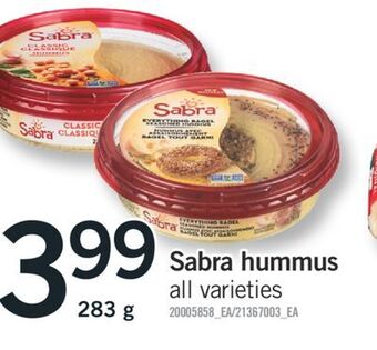 Fortinos Sabra hummus, 283 g offer