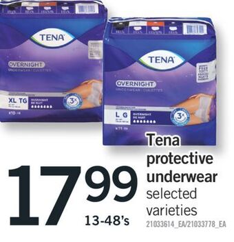 Fortinos Tena protective underwear, 13-48's offer