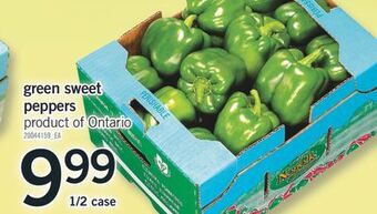 Fortinos Green sweet peppers offer