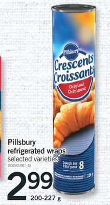 Fortinos Pillsbury refrigerated wraps, 200-227 g offer