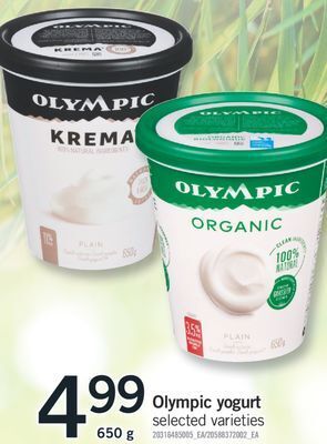 Fortinos Olympic yogurt, 650 g offer