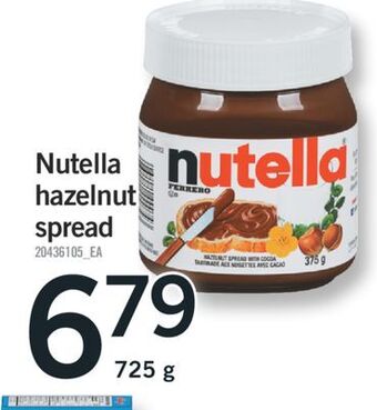 Fortinos Nutella hazelnut spread, 725 g offer