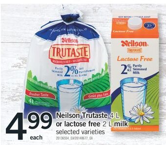 Fortinos Neilson trutaste 4 l or lactose free 2 l milk offer