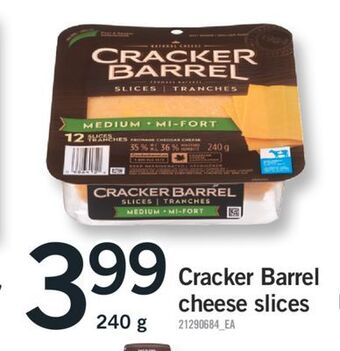 Fortinos Cracker barrel cheese slices, 240 g offer
