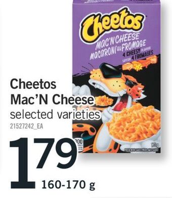 Fortinos Cheetos mac'n cheese, 160-170 g offer