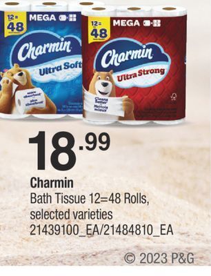 Fortinos Charmin bath tissue 12 = 48 rolls offer