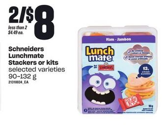 Loblaws Schneiders lunchmate stackers or kits, 90-132 g offer